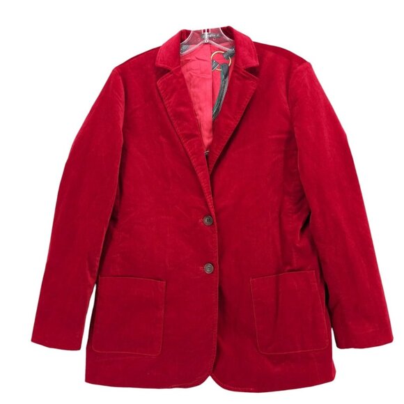 J. McLAUGHLIN Red Velvet Aubrey Blazer Jacket Equestrian Lining MEDIUM - Picture 1 of 7